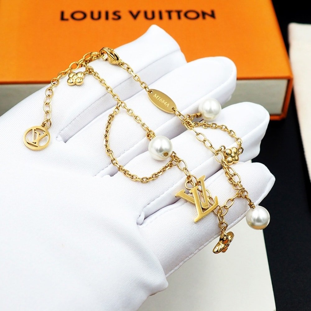 L0vis Vvtt0n Blooming Pearls Bracelet Gold M1684A