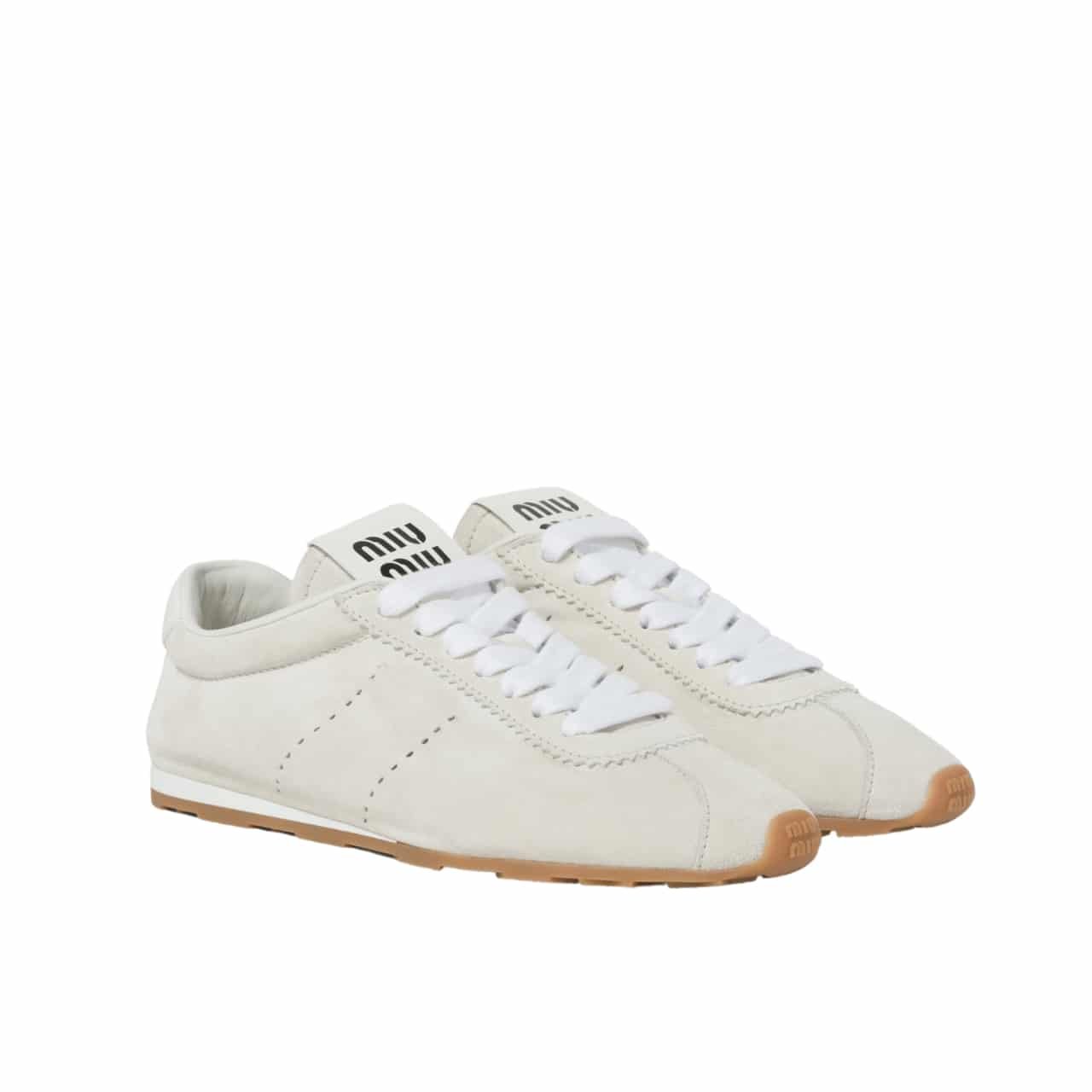 M1um1u Plume Suede Sneaker White 5E114E 054 F0009 F 005