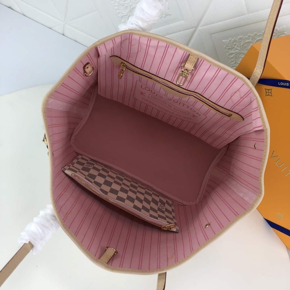 L0vis Vvtt0n Neverfull GM Damier Azur Rose Ballerine Pink 39Cm N40601