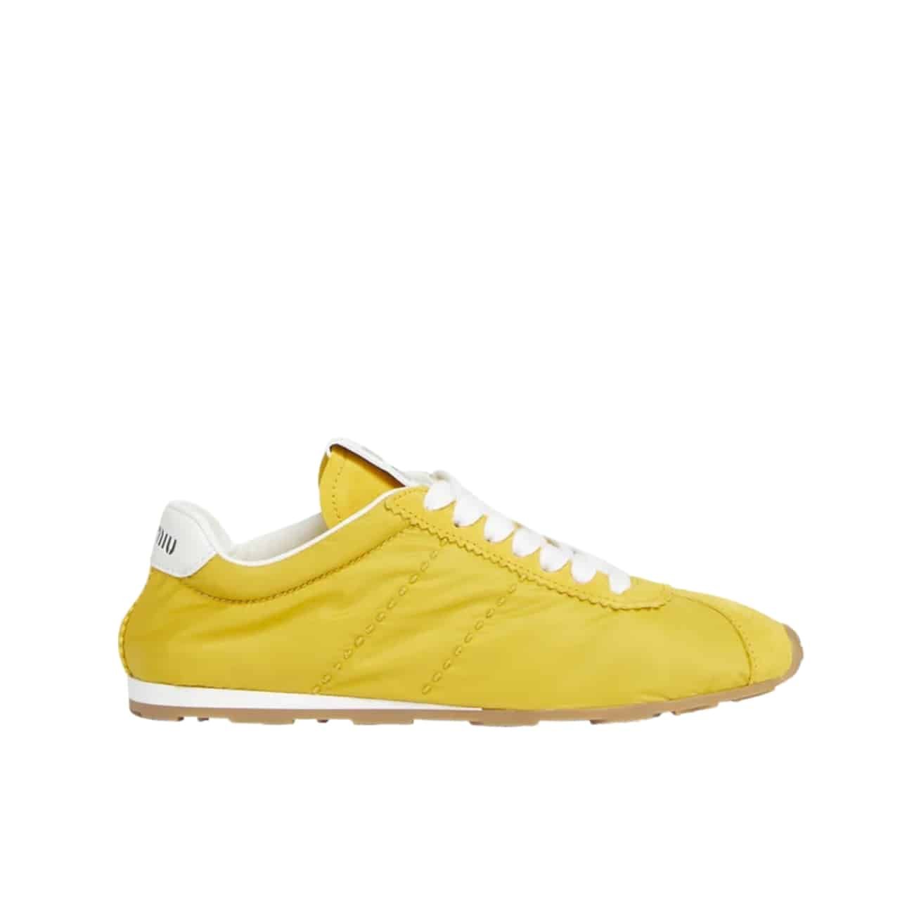 M1um1u Plume Suede Sneaker Yellow 5E114E 054 F0009 F 006