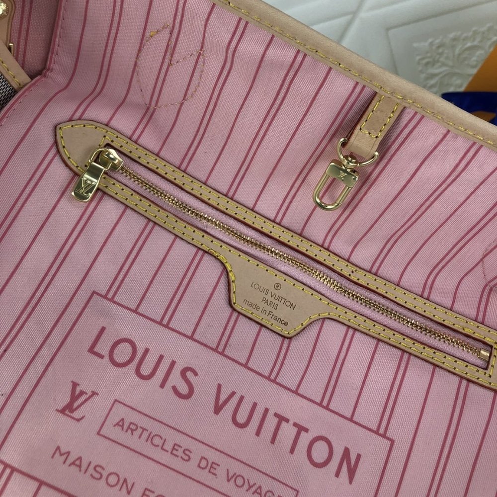 L0vis Vvtt0n Neverfull GM Damier Azur Rose Ballerine Pink 39Cm N40601