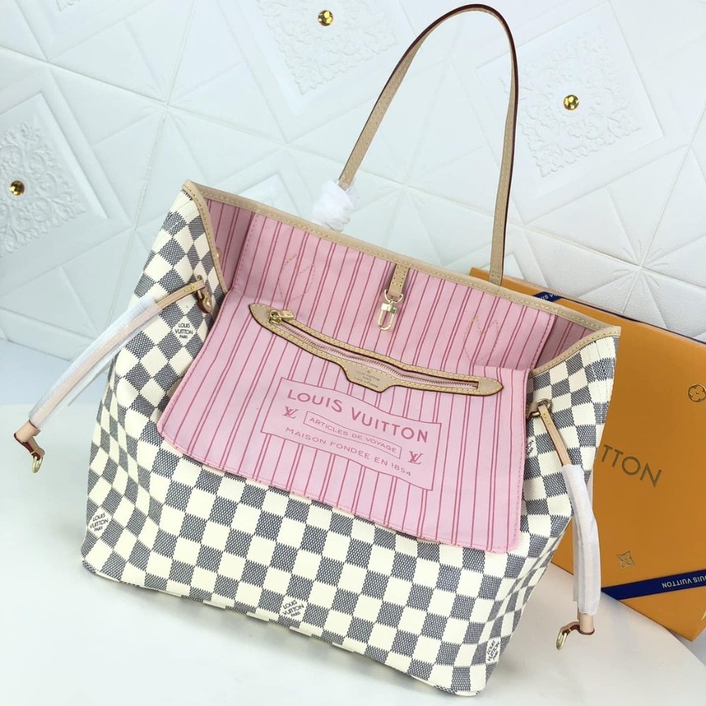 L0vis Vvtt0n Neverfull GM Damier Azur Rose Ballerine Pink 39Cm N40601