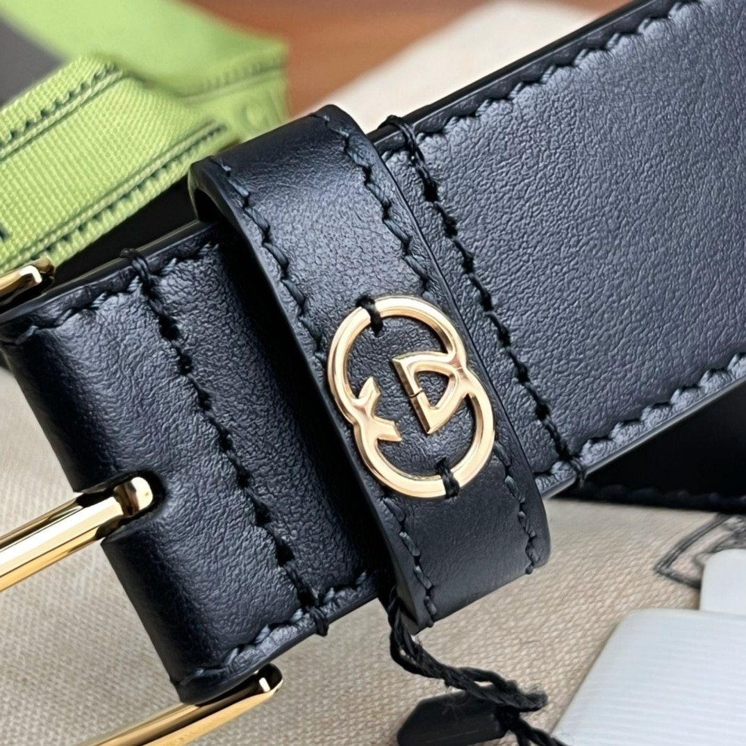 Gvc*1 Belt With Interlocking G Detail Black Leather 35Mm ‎673921 Ap00G 1000