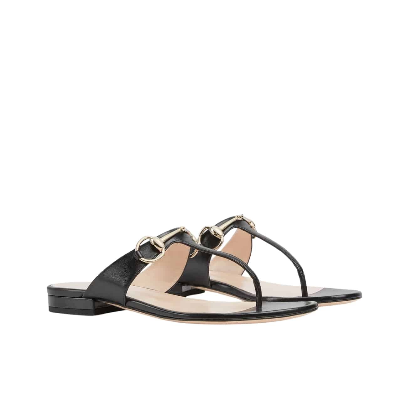 Gvc*1 Women’s Thong Sandal With Horsebit Black ‎‎816590 C9D00 1000