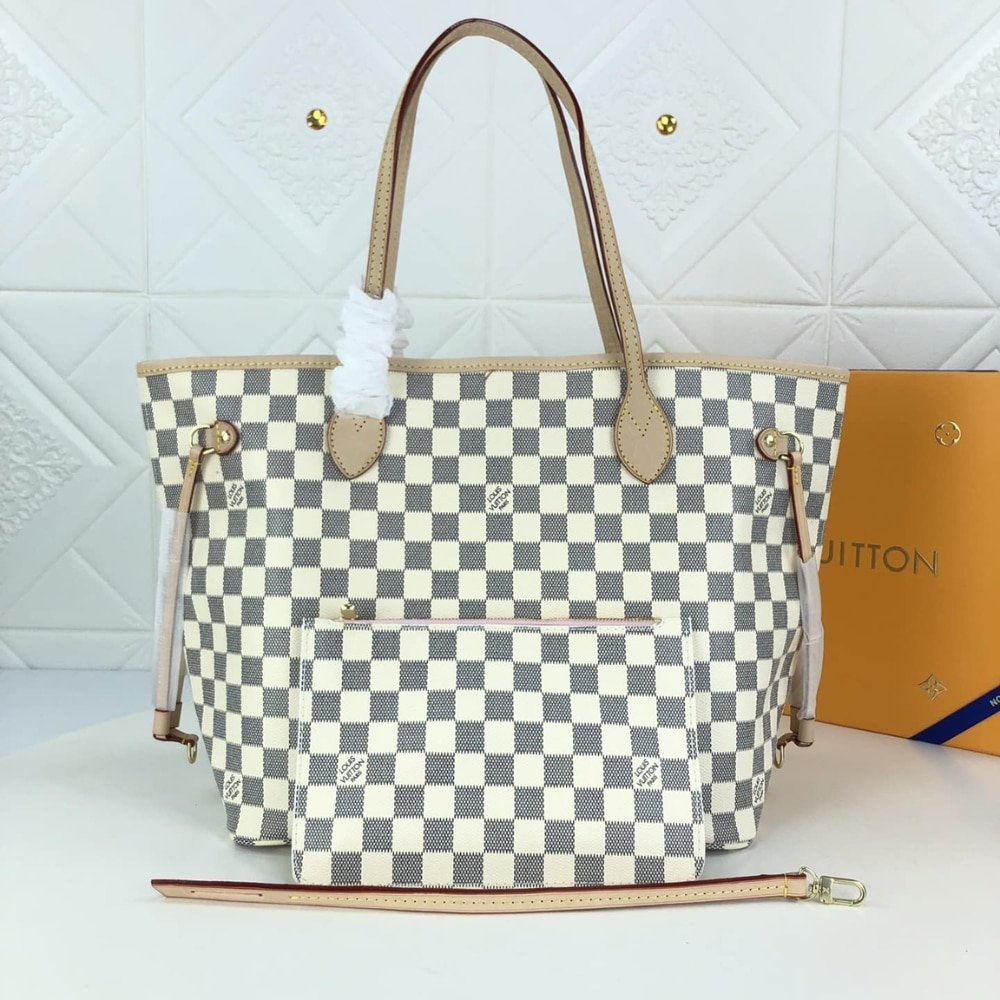 L0vis Vvtt0n Neverfull GM Damier Azur Rose Ballerine Pink 39Cm N40601