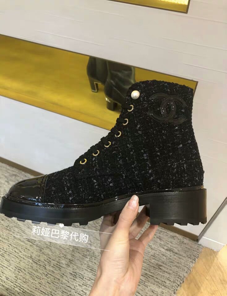 Ch**el Ankle Boots In Tweed Black G35154 Y53934 K1842