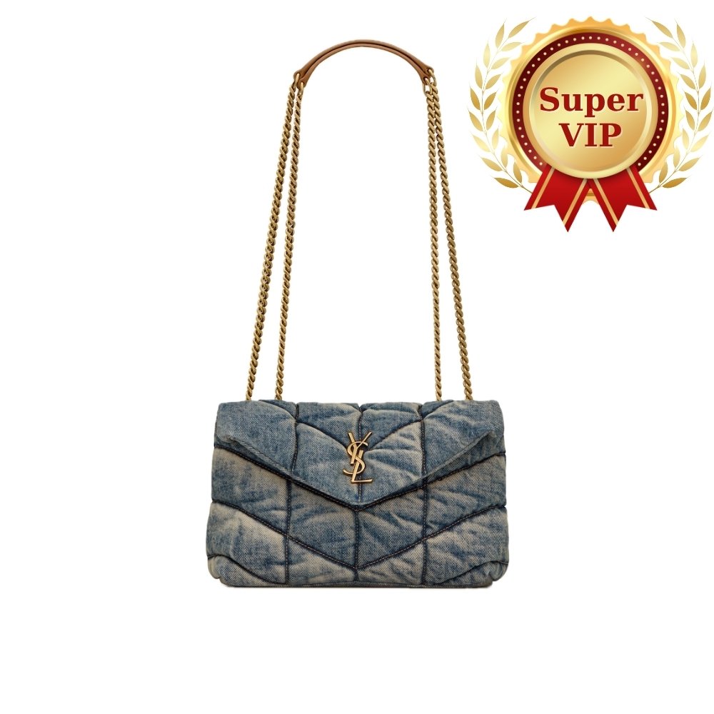 [S*per Vip 1:1] Sa1nt Lau*nt Puffer Toy In Denim 28Cm 7593372Pt674575