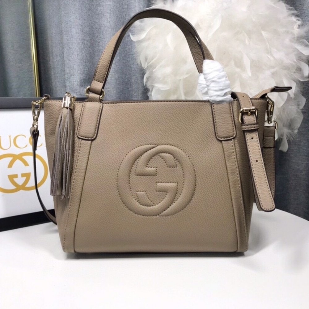 [S*per Vip 1:1] Gvc*1 Soho Small Top Handle Bag Beige 35Cm