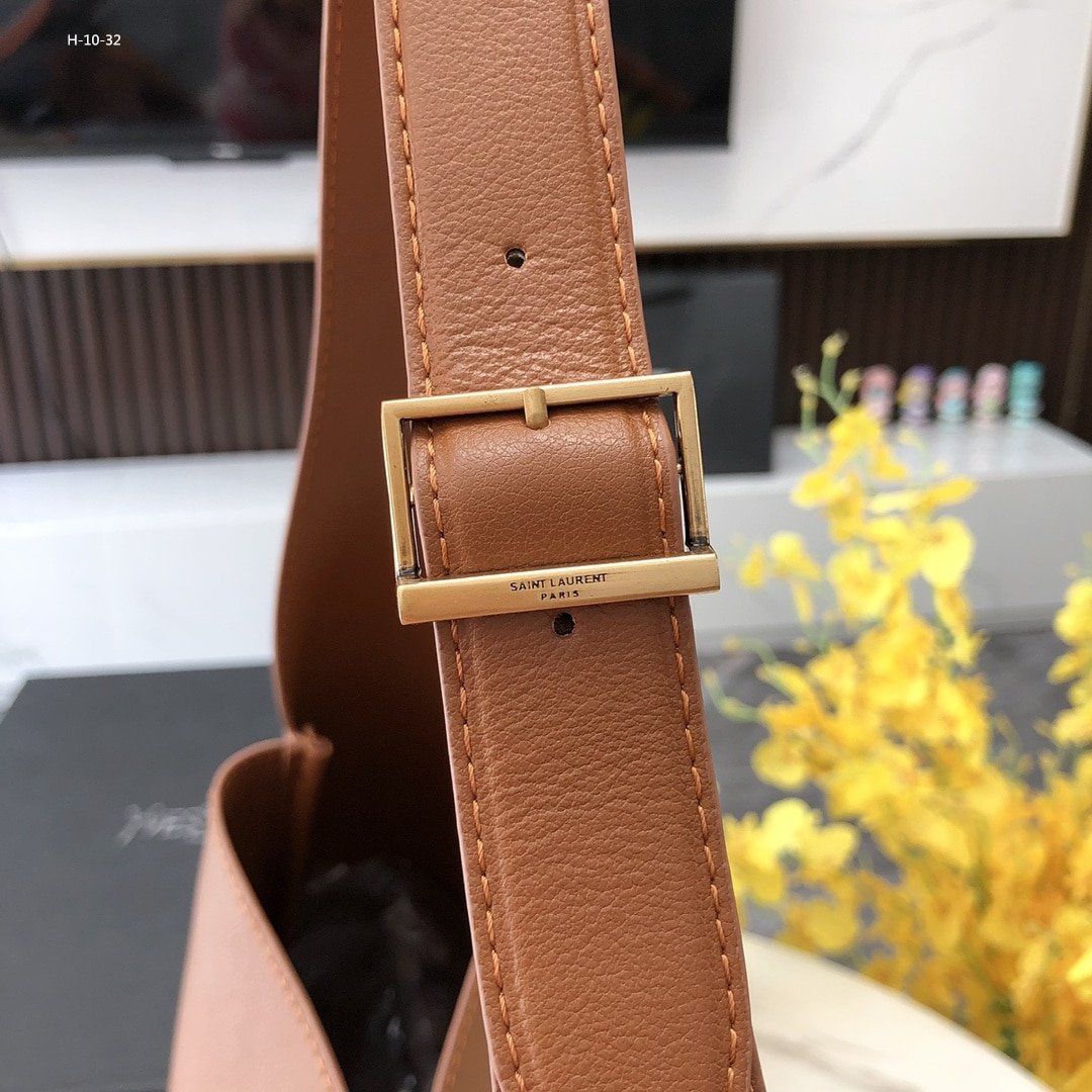 Sa1nt Lau*nt Le 5 À 7 S*pple Large In Grained Leather Brown 31Cm 713938Aaauq2536
