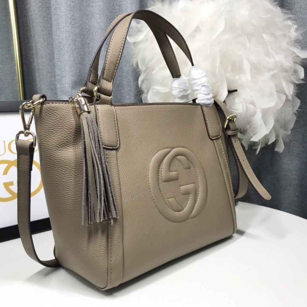 [S*per Vip 1:1] Gvc*1 Soho Small Top Handle Bag Beige 35Cm