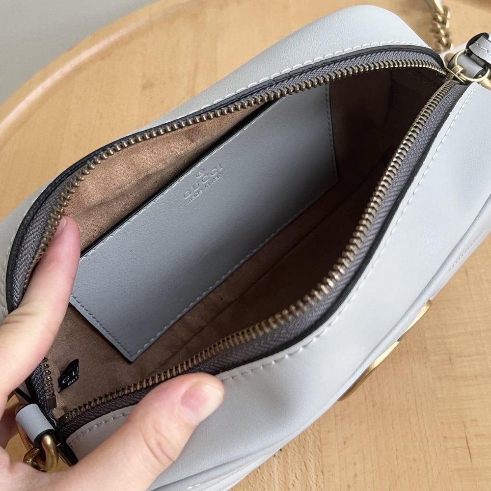 Gvc*1 Gg Marmont Small Shoulder Bag Light Grey 24Cm 447632 Aabzb 1712