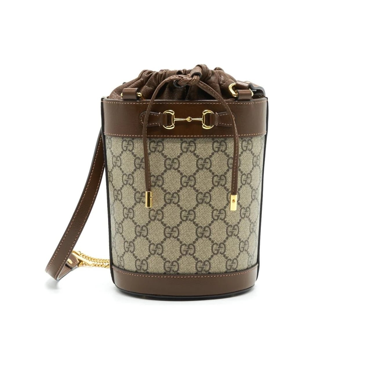 Gvc*1 Horsebit 1955 Small Bucket Bag Brown 18Cm