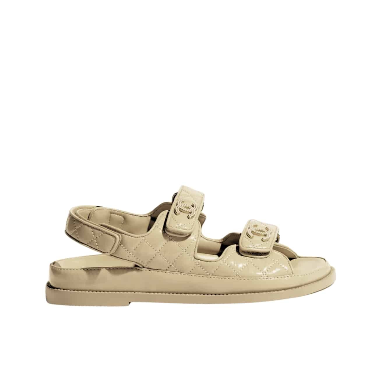 Ch**el Sandal Shiny Beige G35927 B20276 U0450