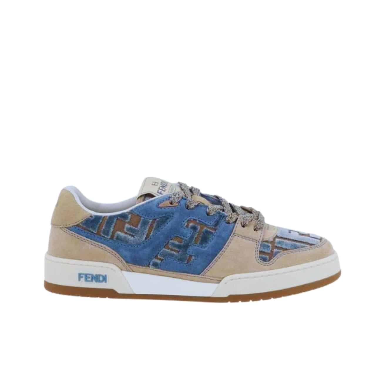 F**di Match Sneaker Beige And Blue