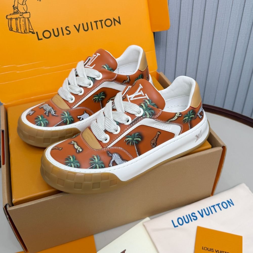 L0vis Vvtt0n LV x The Darjeeling Limited LV Tilted Sneaker Cognac Brown 1AJTKS