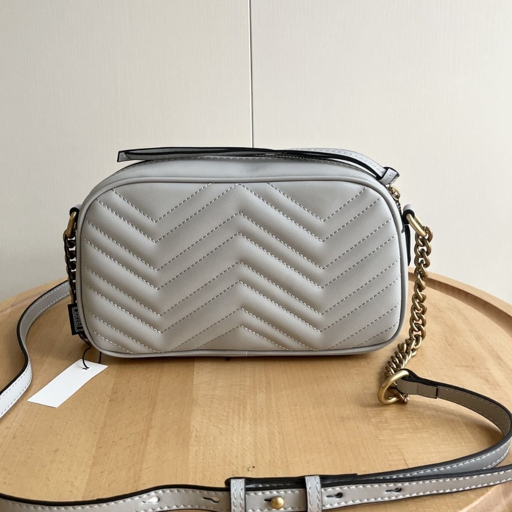 Gvc*1 Gg Marmont Small Shoulder Bag Light Grey 24Cm 447632 Aabzb 1712