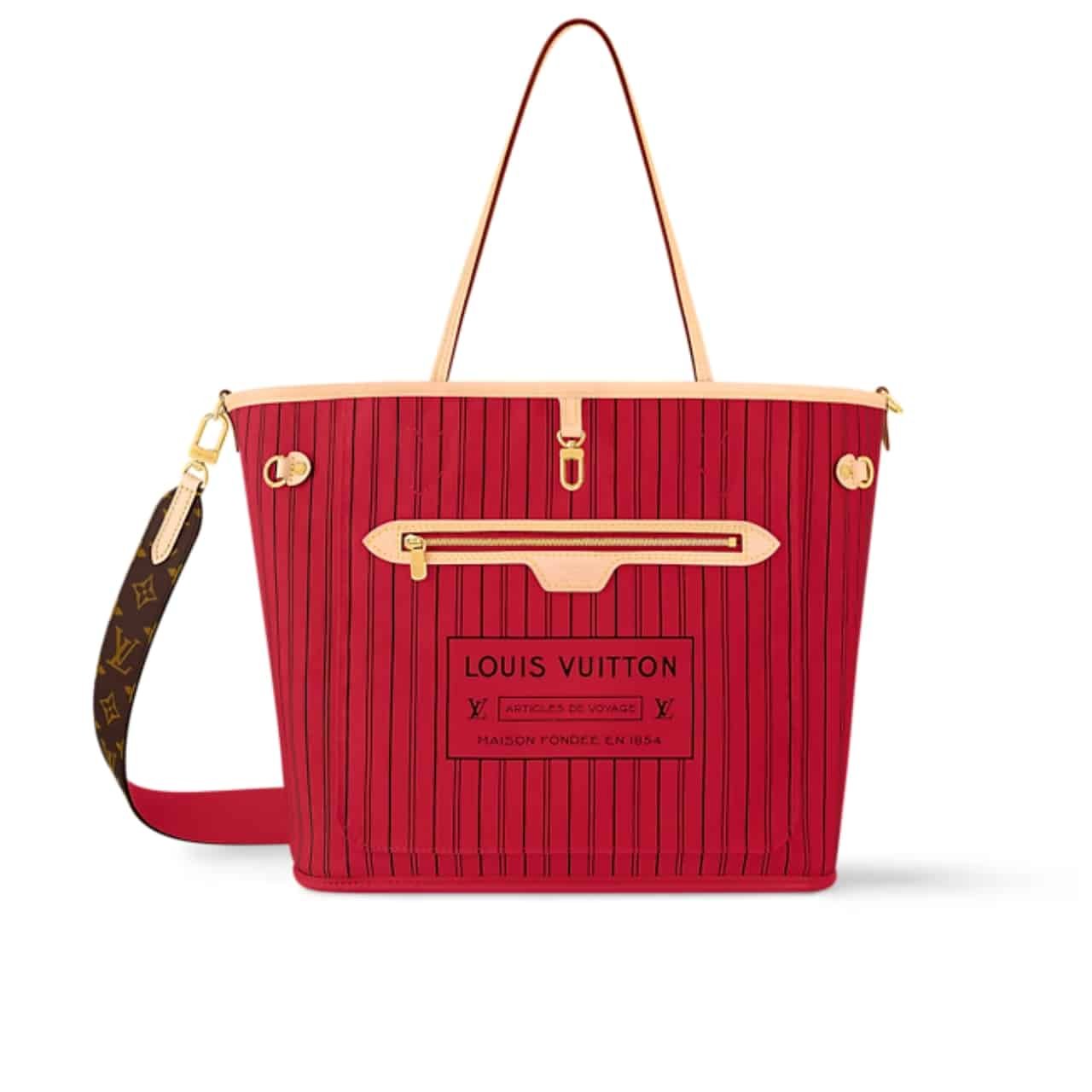 L0vis Vvtt0n Neverfull Bandoulière Inside Out MM Monogram Rouge Sari 32Cm M12096