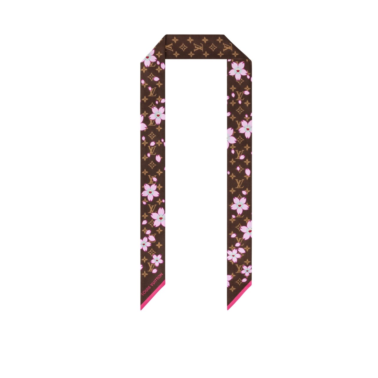 L0vis Vvtt0n X Takashi Murakami Monogram Cherry Blossom Bandeau Bb In Tan 120Cm M96084