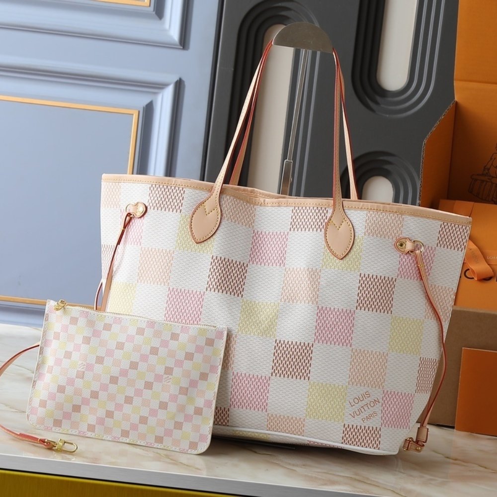 L0vis Vvtt0n Neverfull Mm Damier Canvas Peach 31Cm N40668