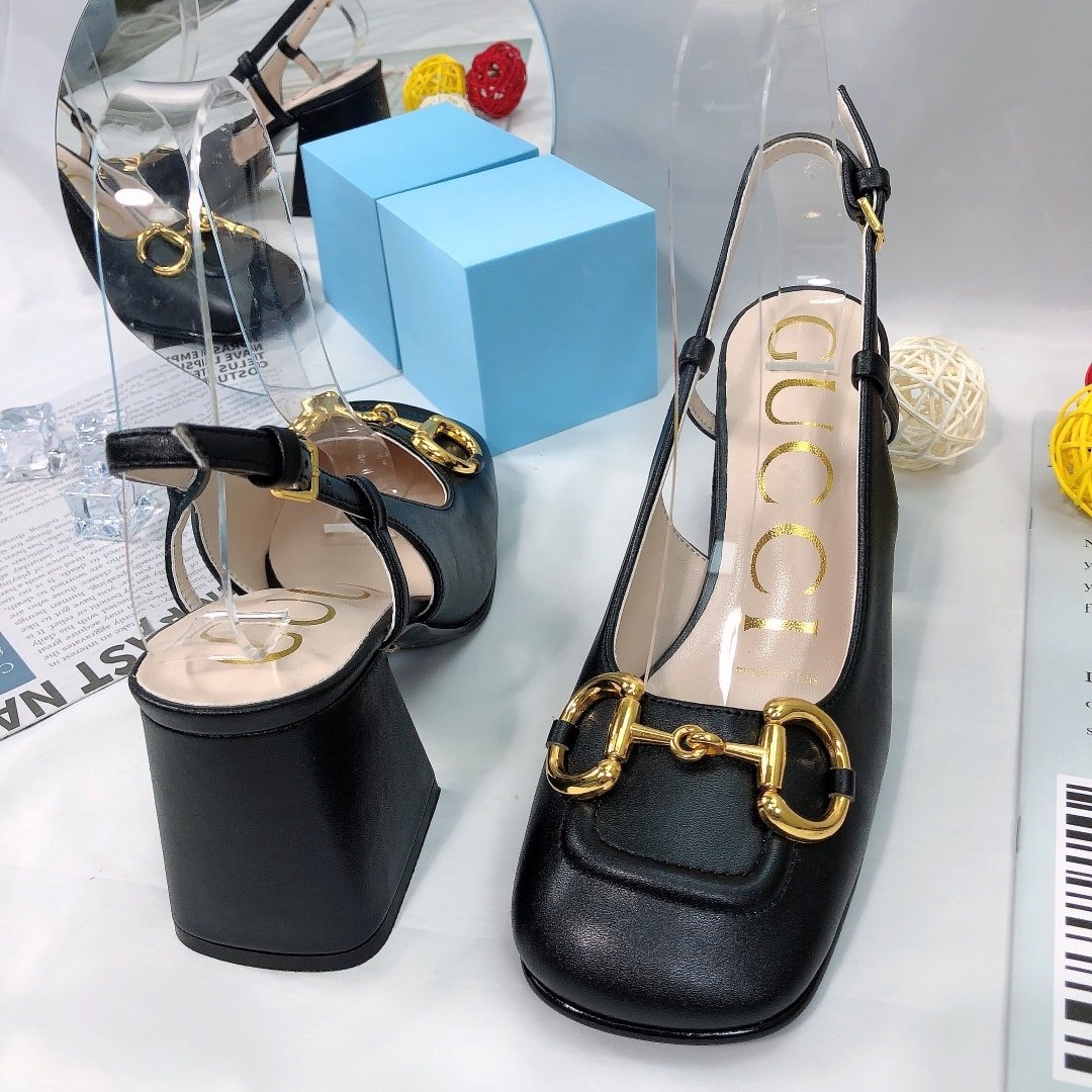 Gvc*1 Women’S Mid Heel Slingback With Horsebit Black