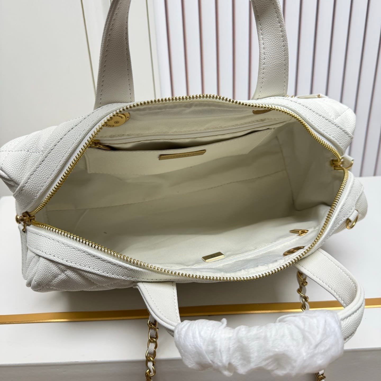 [S*per Vip 1:1] Ch**el Large Bowling Bag White 31Cm As5579 B20894 10601