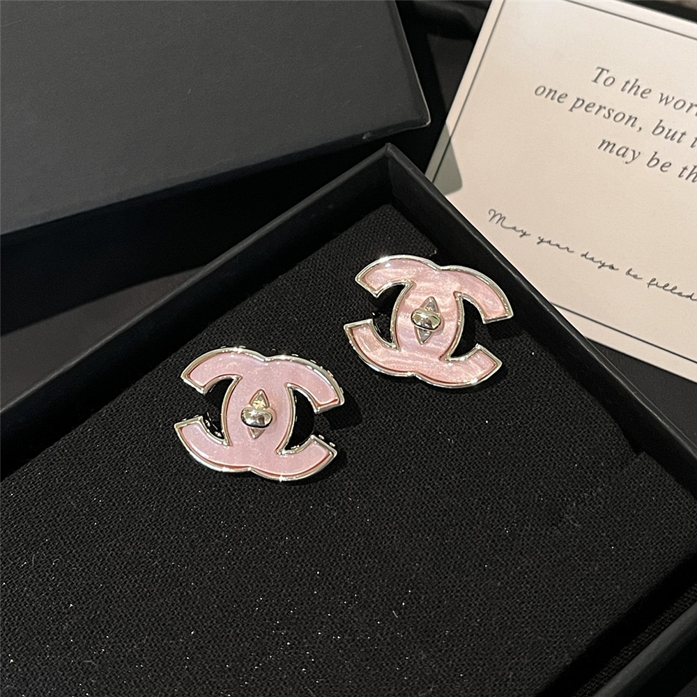 Ch**el Stud Earrings Pink Gold Abg299 B21878 U3494