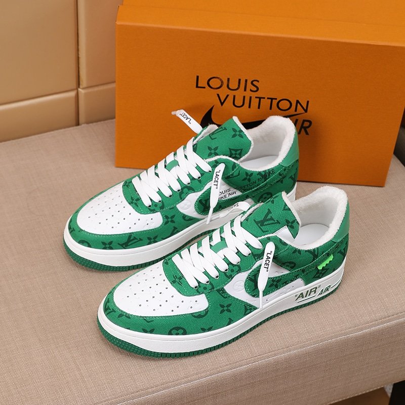 L0vis Vvtt0n And Nike Air Force 1 By Virgil Abloh White Comet Green