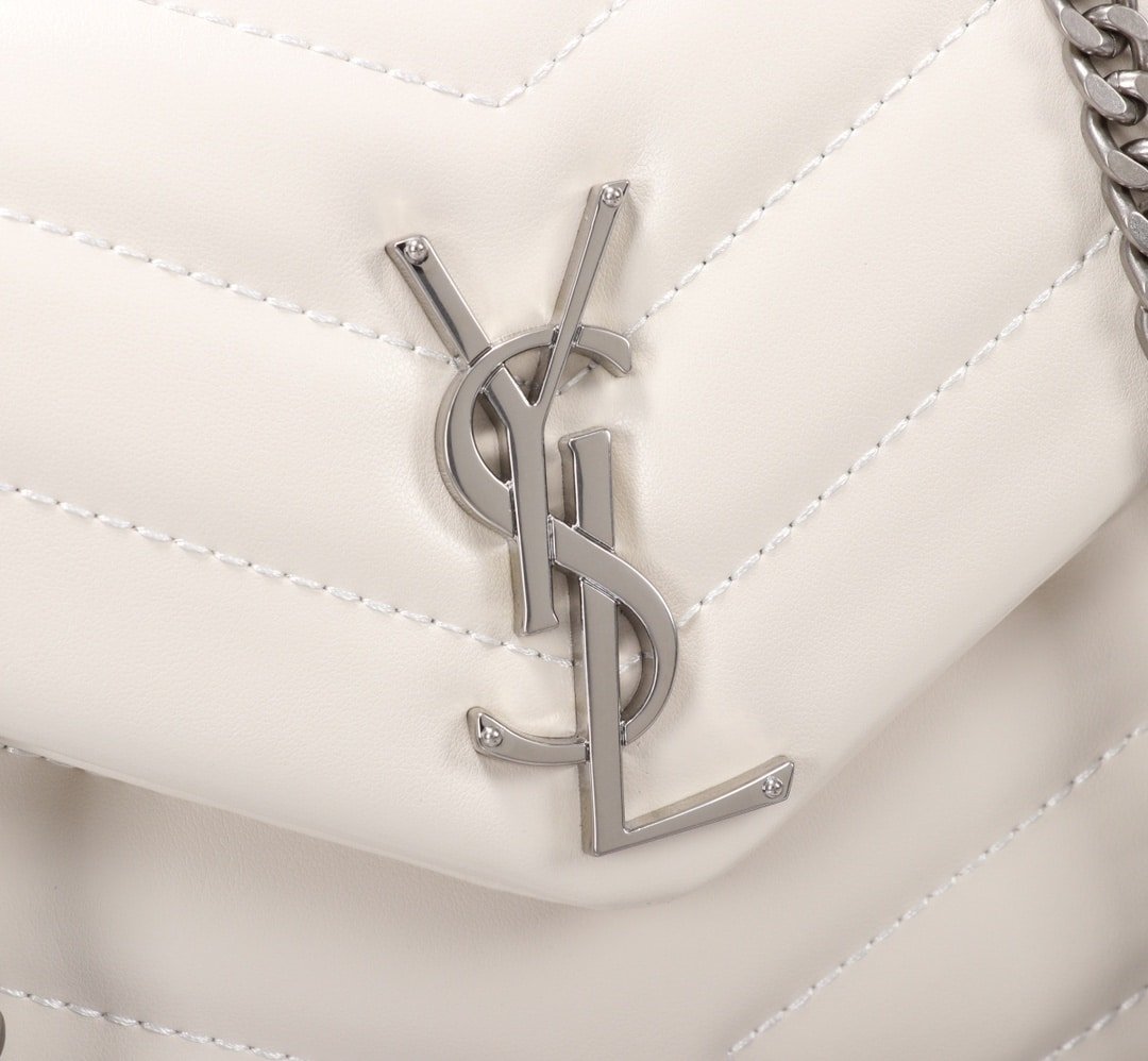 Sa1nt Lau*nt Loulou Small Chain Bag In Matelassé Y Leather White Silver 23Cm 494699Dv7269207