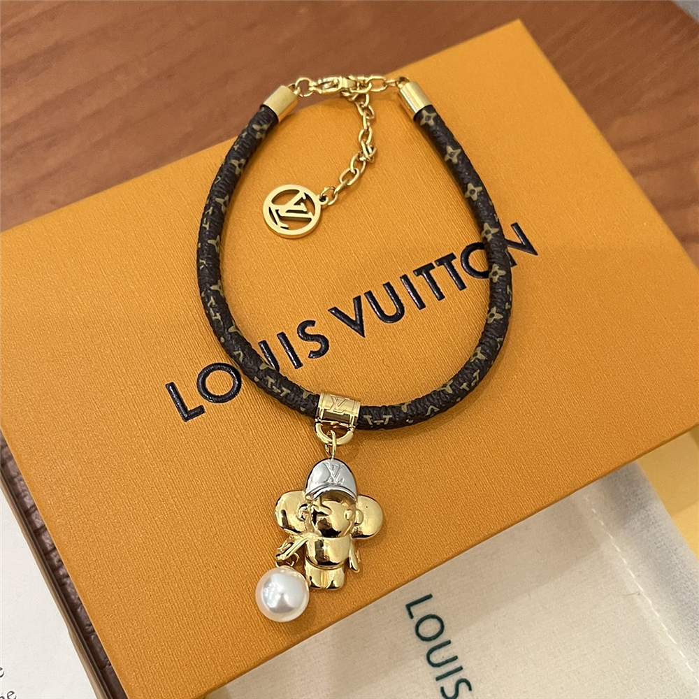 L0vis Vvtt0n Vivienne Bracelet Monogram Gold Brown M8218Z