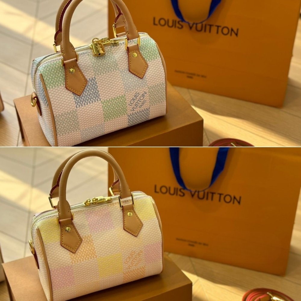 L0vis Vvtt0n Speedy Bandoulière 20 Damier Canvas Pistachio 20Cm N40515