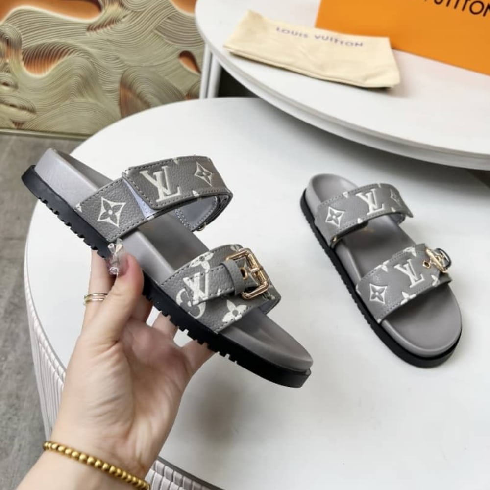 L0vis Vvtt0n Bom Dia Flat Comfort Mule Gray 1Agxv3