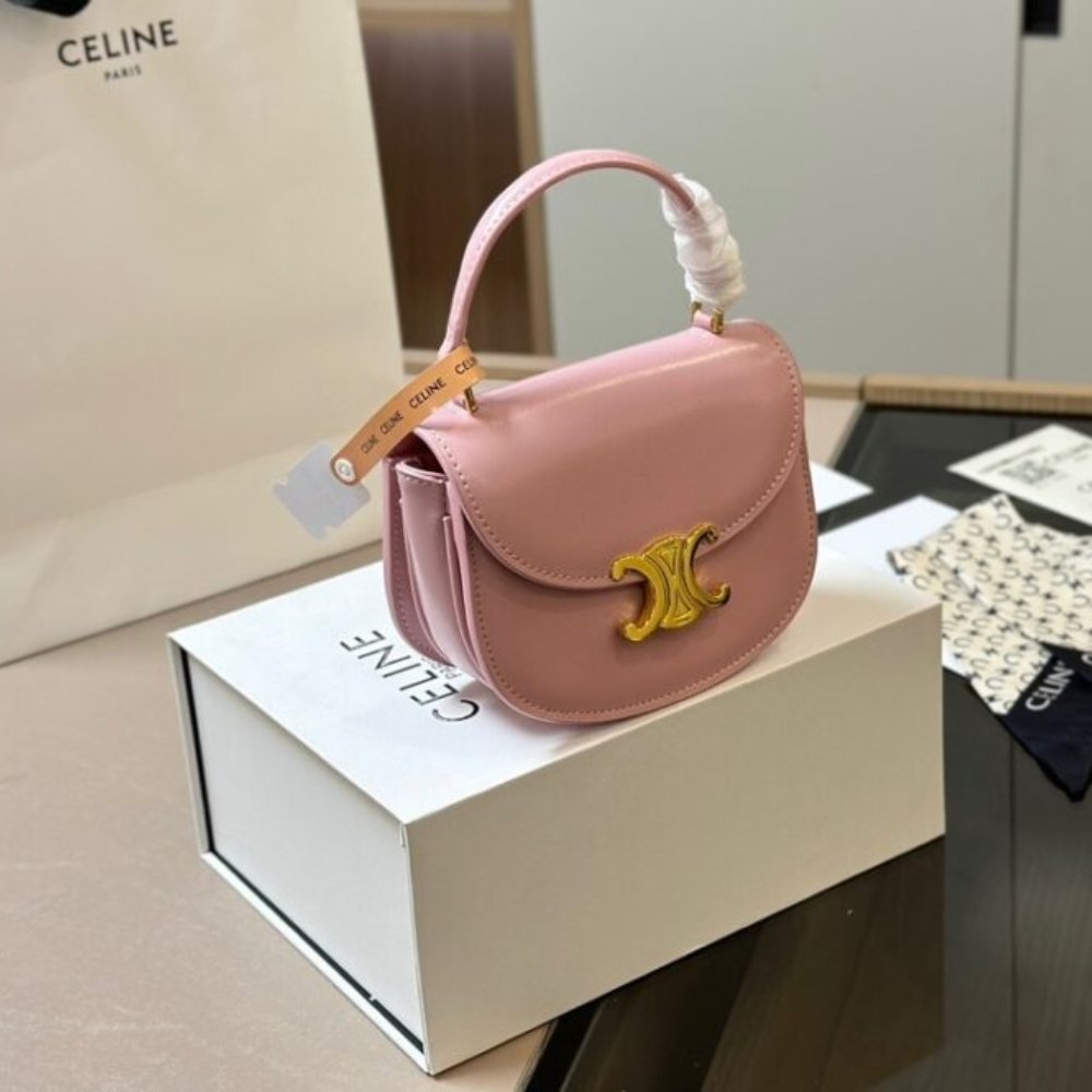 Ce1i*e Mini Besace Clea In Shiny Petal Pink 15Cm 10L063Etz 25Tl