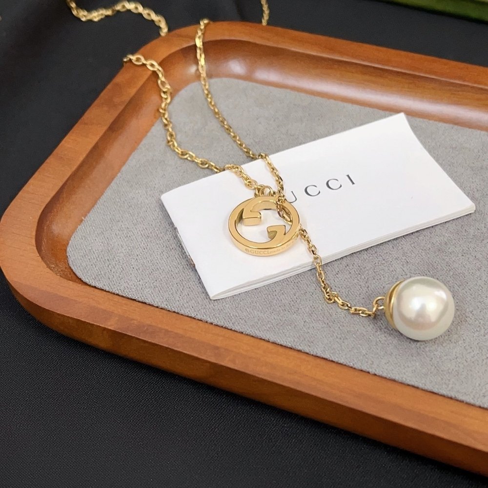 Gvc*1 Blondie Pearl Drop Necklace Gold 774689 I4620 8078