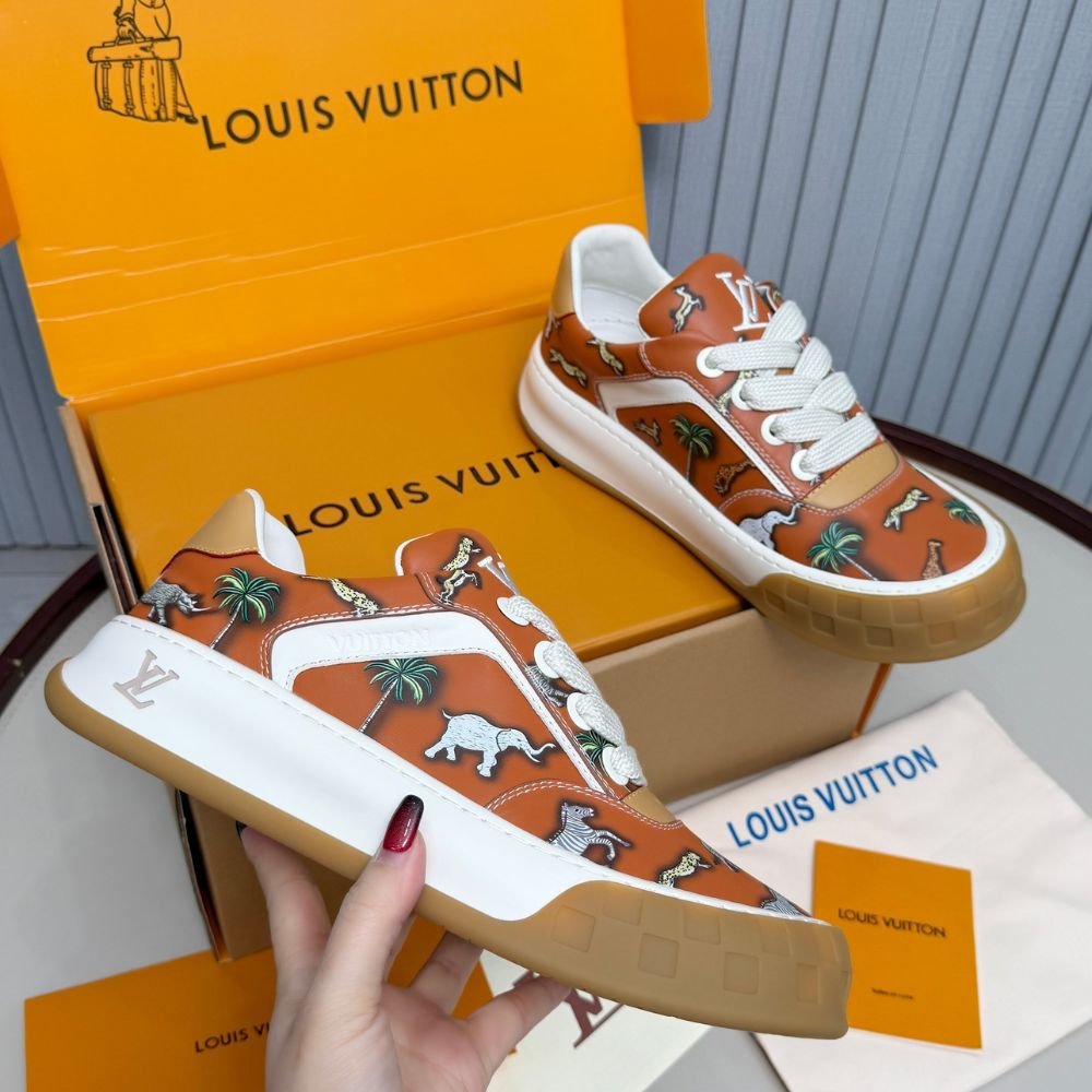L0vis Vvtt0n LV x The Darjeeling Limited LV Tilted Sneaker Cognac Brown 1AJTKS