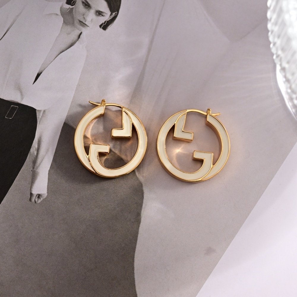 Gvc*1 Blondie Hoop Earrings Ivory Enamel 796768 Iaae0 8078