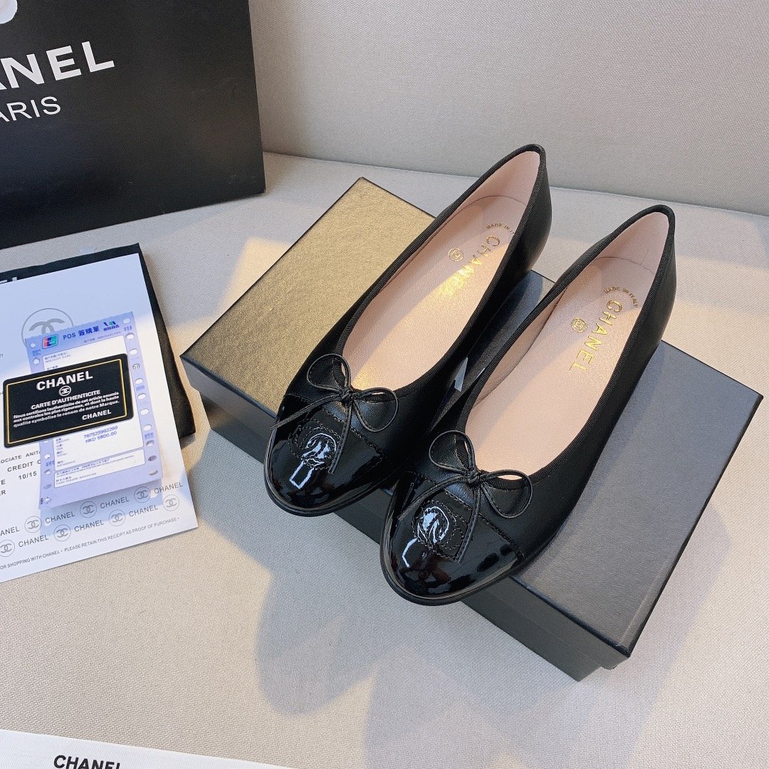 Ch**el Ballet Flats Black G02819 Y01552 94305