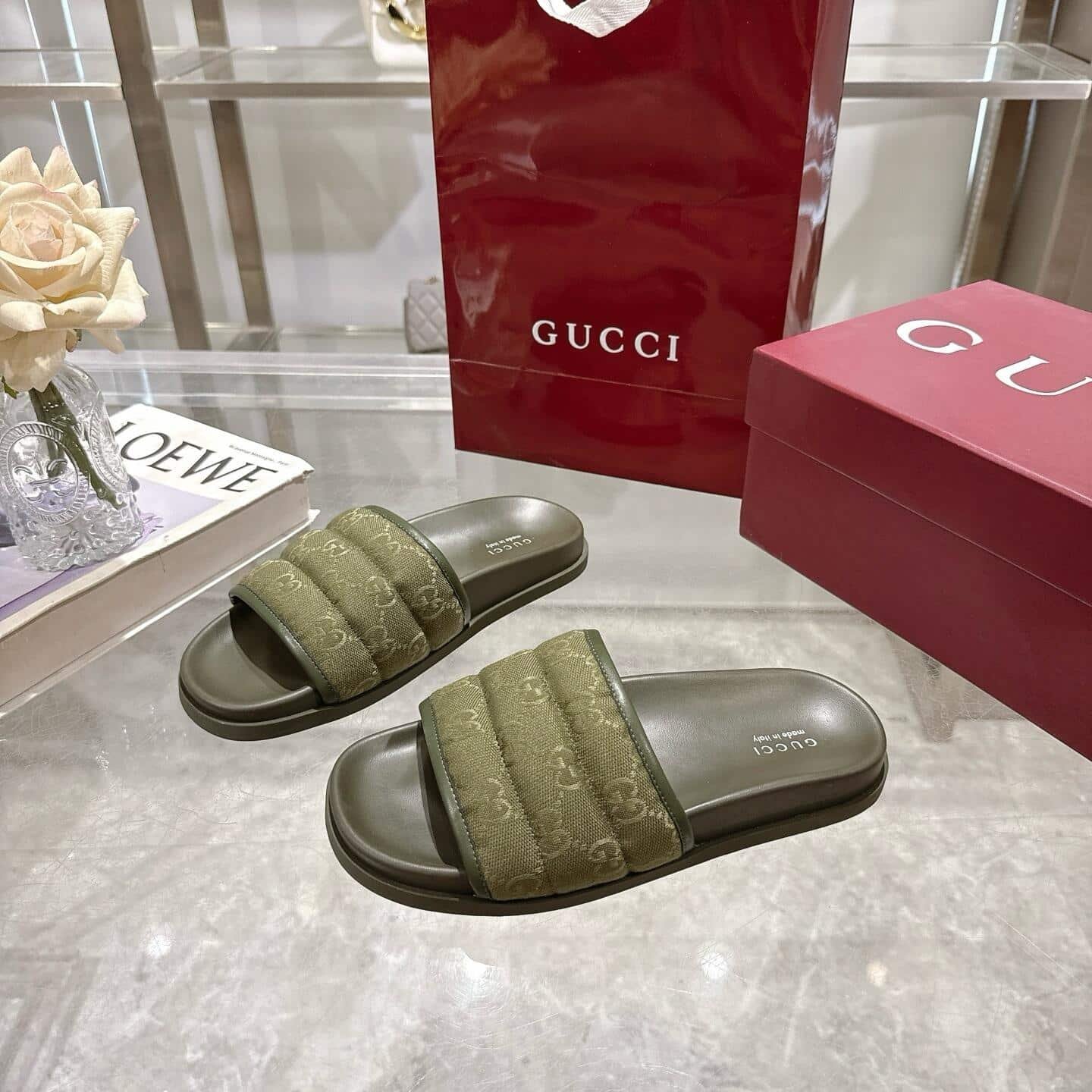Gvc*1 Men Slide Sandal Dark Green 838089 Fad71 8746