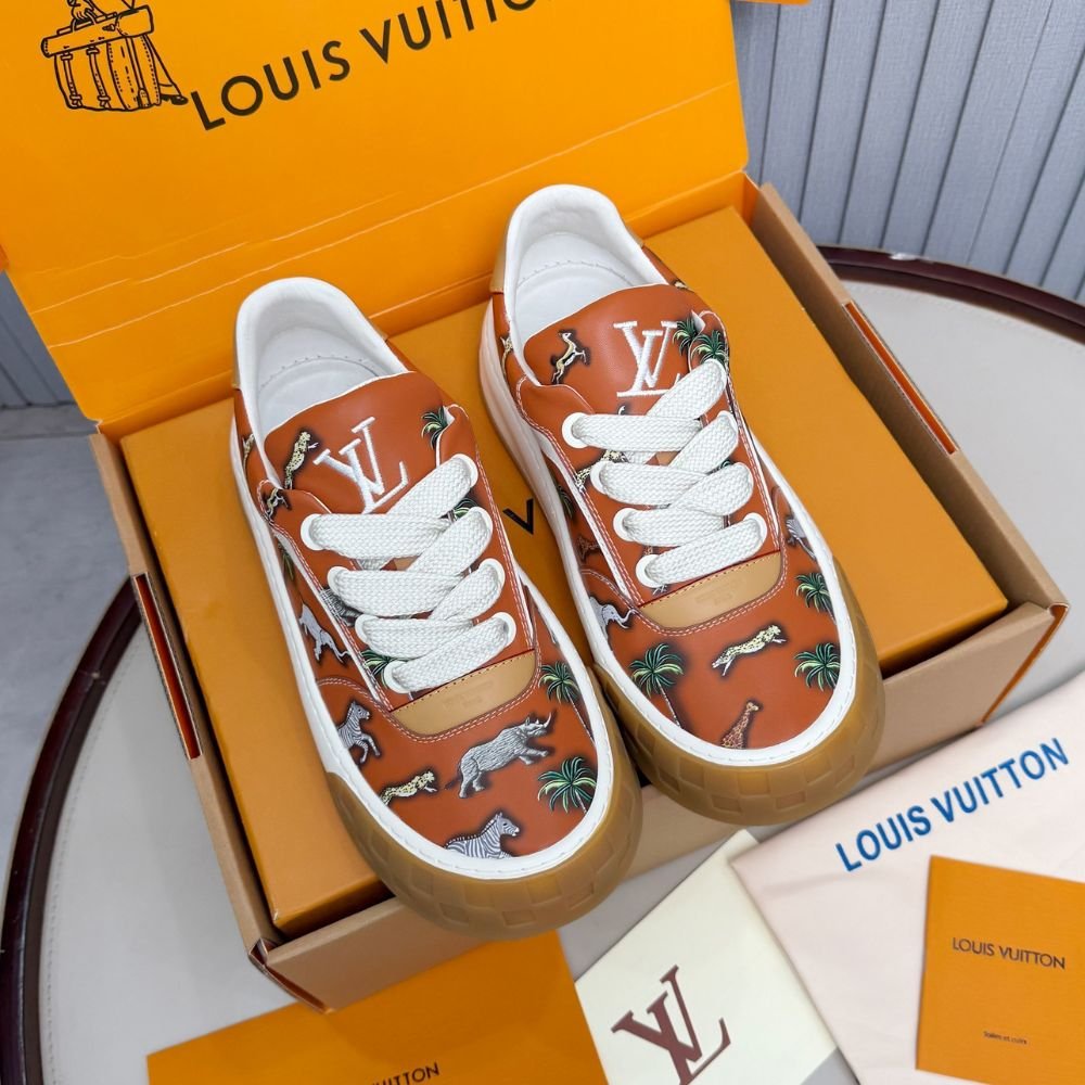L0vis Vvtt0n LV x The Darjeeling Limited LV Tilted Sneaker Cognac Brown 1AJTKS