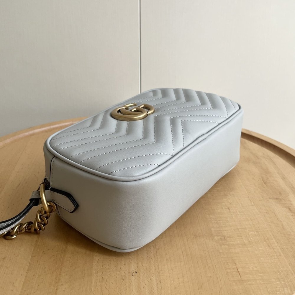 Gvc*1 Gg Marmont Small Shoulder Bag Light Grey 24Cm 447632 Aabzb 1712