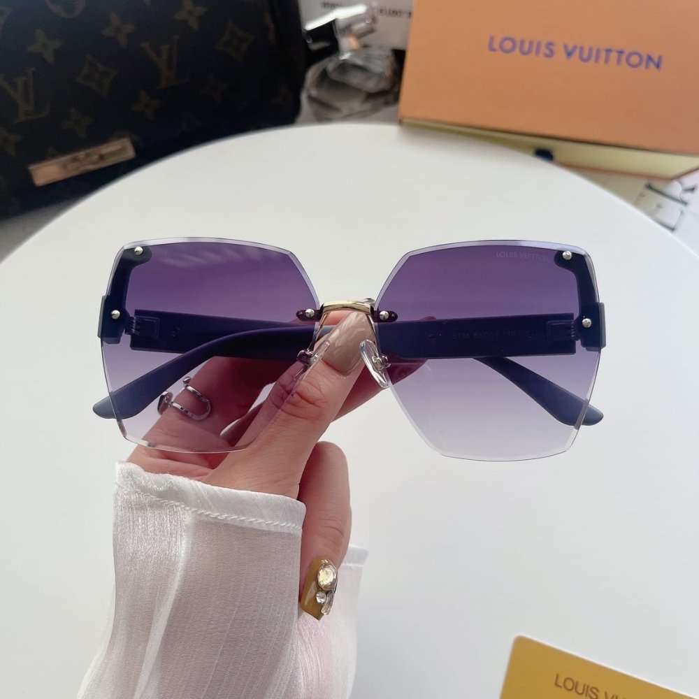 L0vis Vvtt0n Rimless Gradient Purple Black Sunglasses