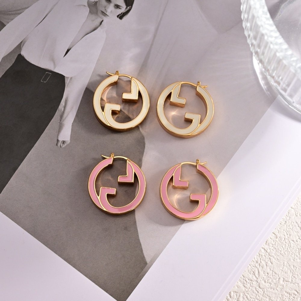 Gvc*1 Blondie Hoop Earrings Ivory Enamel 796768 Iaae0 8078