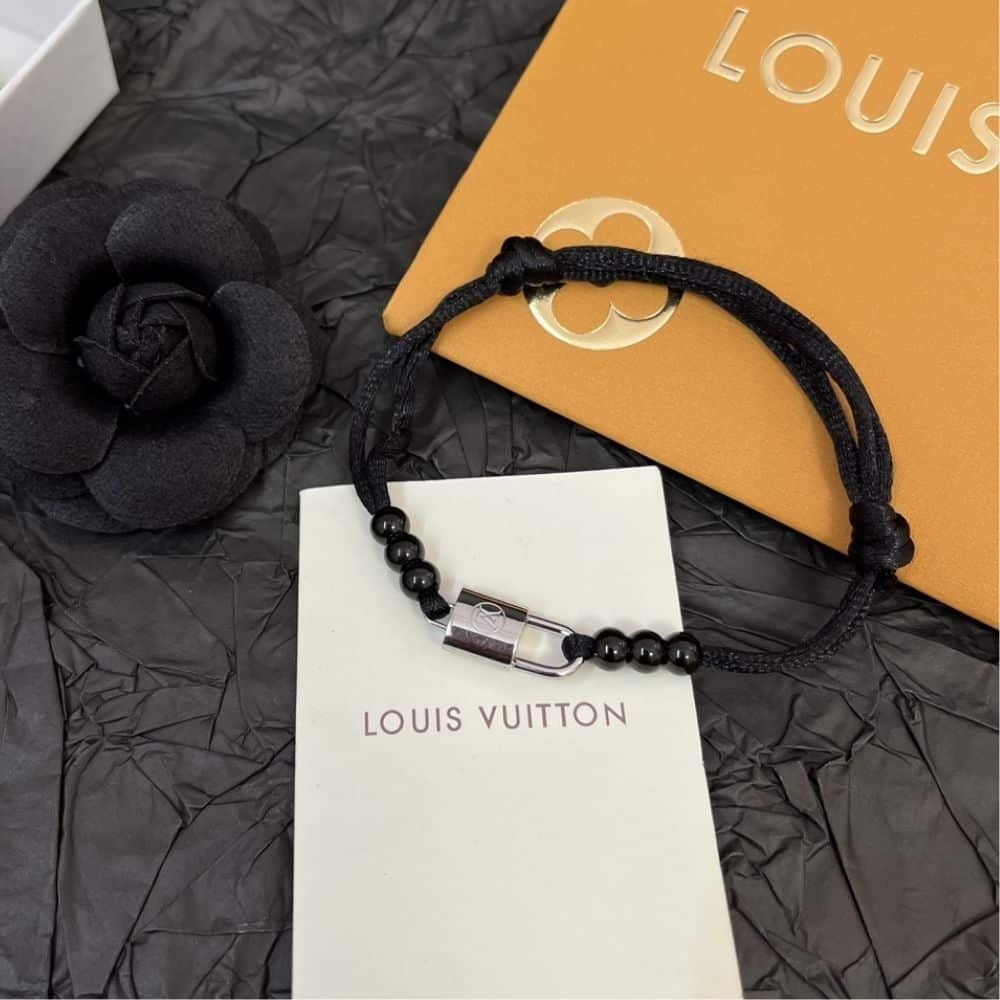 L0vis Vvtt0n Silver Lockit Bracelet Black Q05729