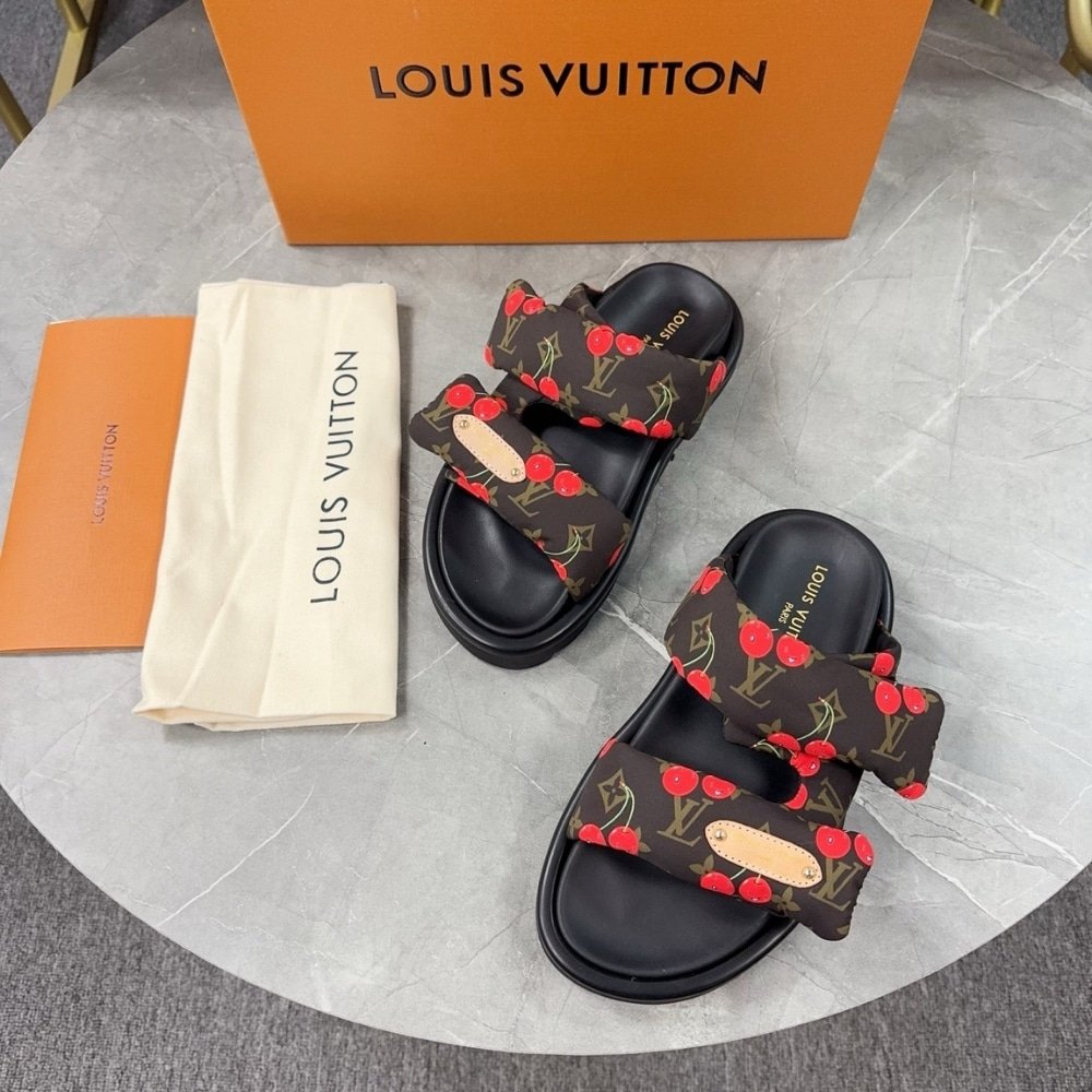 L0vis Vvtt0n X Takashi Murakami Mule Plano Pool Pillow Comfort Chocolate Brown 1Ahme4