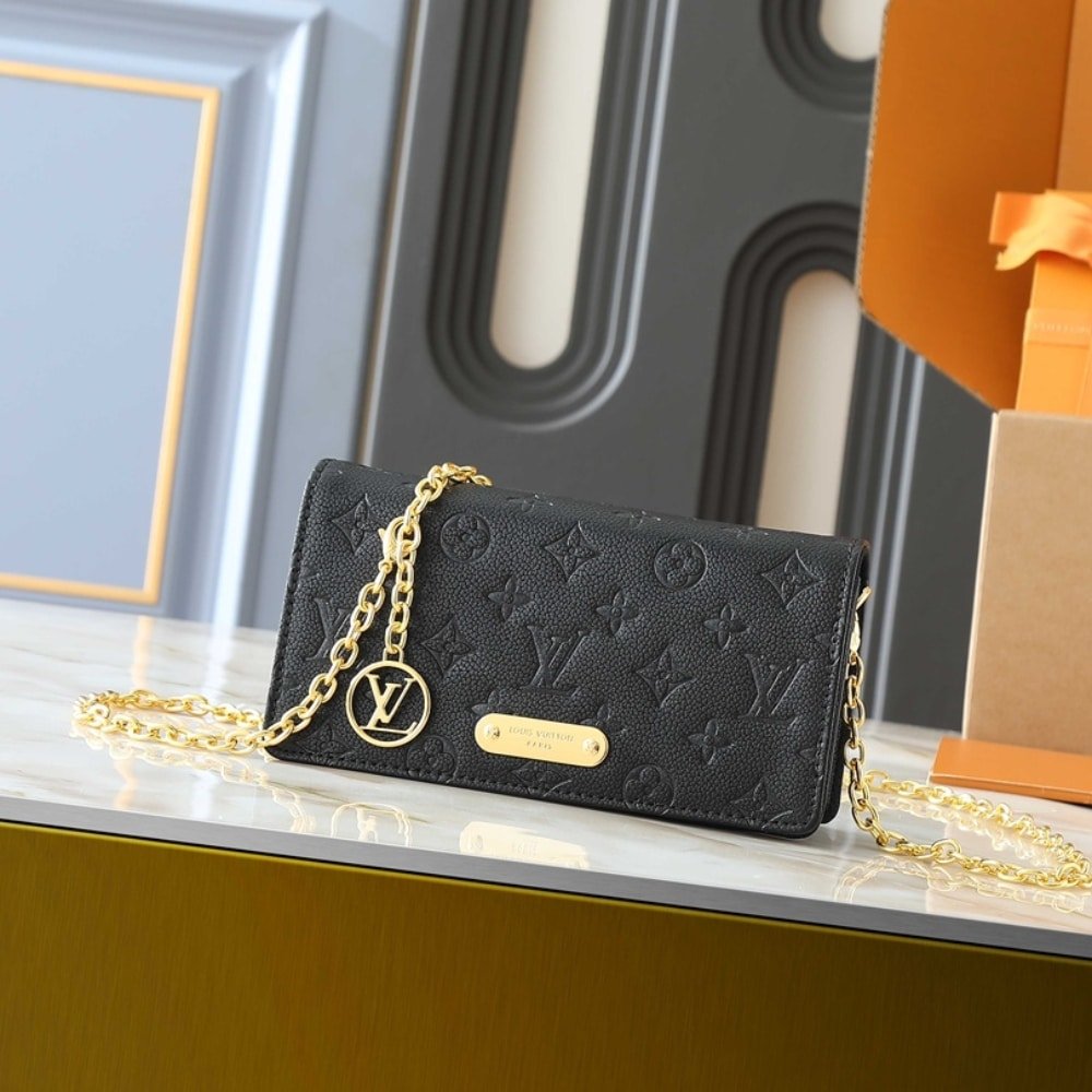 L0vis Vvtt0n Wallet On Chain Lily Monogram Empreinte Black 22Cm M46919
