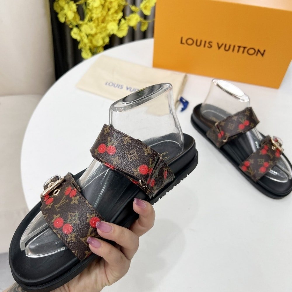 L0vis Vvtt0n X Takashi Murakami Bom Dia Flat Comfort Mule Brown 1Ahm03
