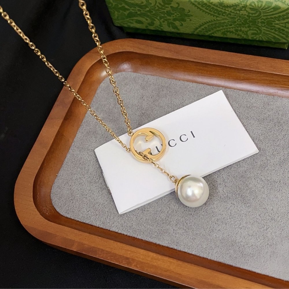 Gvc*1 Blondie Pearl Drop Necklace Gold 774689 I4620 8078