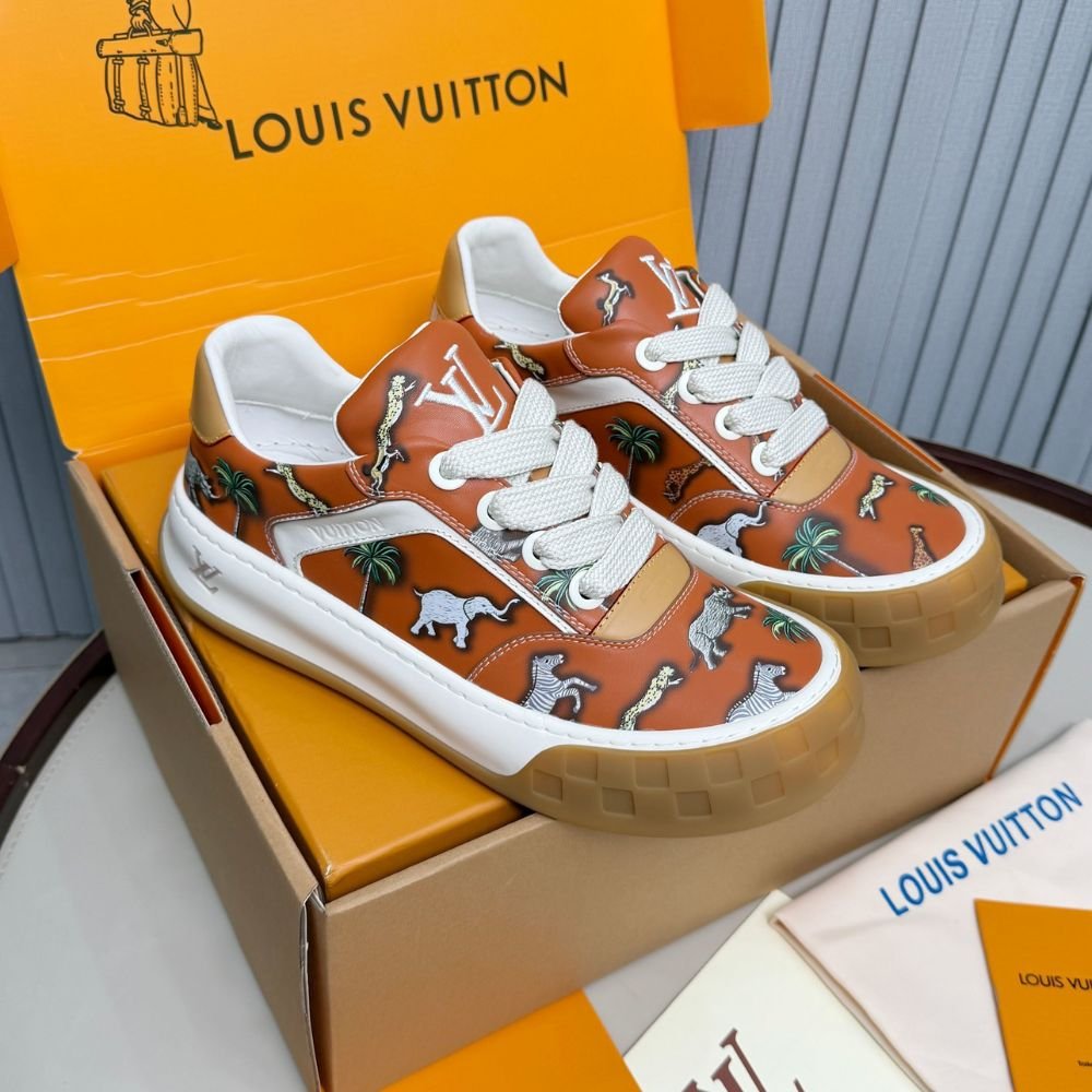 L0vis Vvtt0n LV x The Darjeeling Limited LV Tilted Sneaker Cognac Brown 1AJTKS
