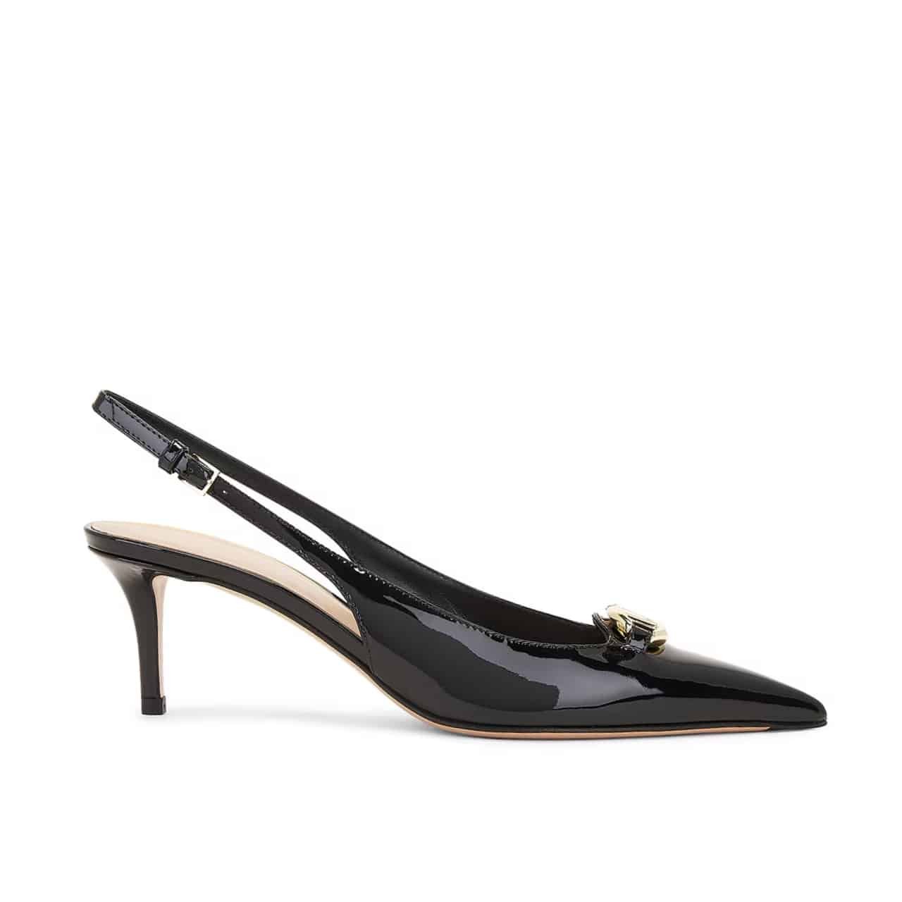 Va1e*ntin0 Vlogo The Bold Edition Slingback Pumps In Patent Leather 60Mm In Black