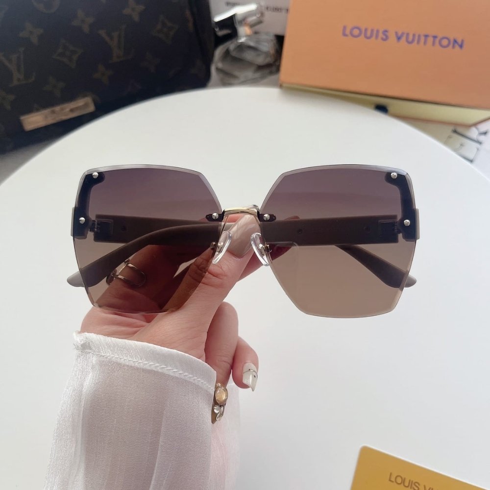 L0vis Vvtt0n Rimless Gradient Brown Sunglasses