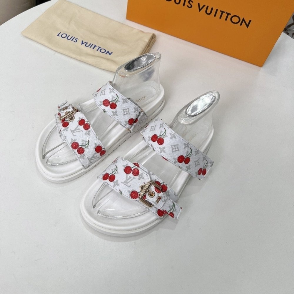L0vis Vvtt0n X Takashi Murakami Bom Dia Flat Comfort Mule White 1Ahlz7